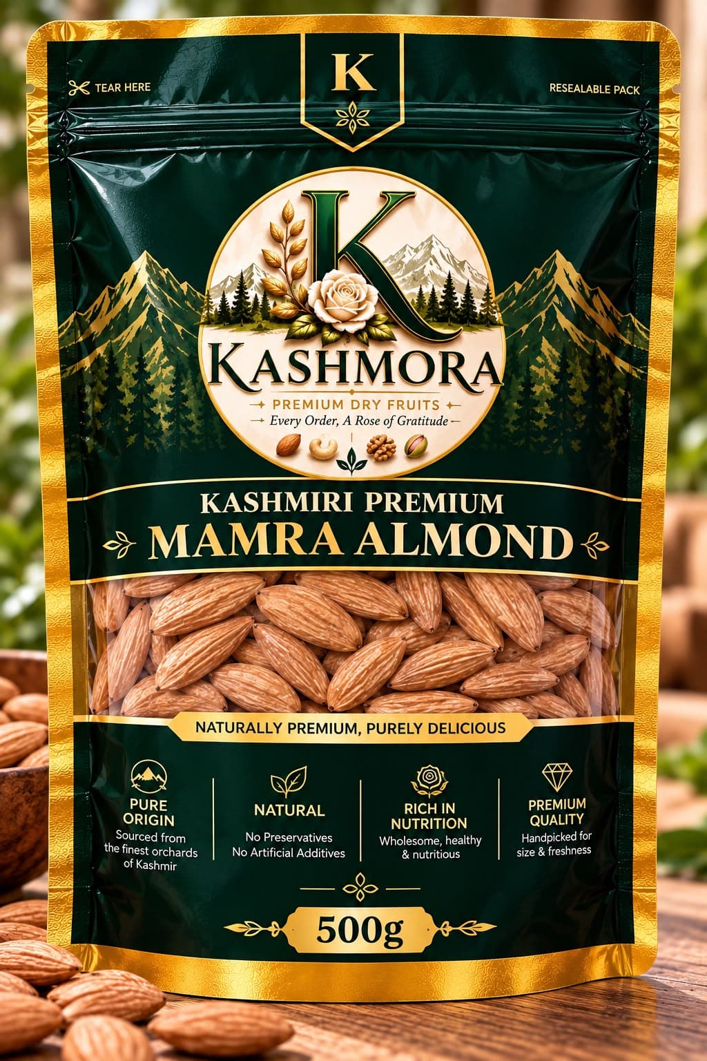KASHMORA Kashmiri Mamra Almonds